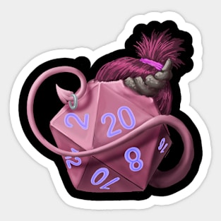 Pink and Proud Orc D20 Sticker